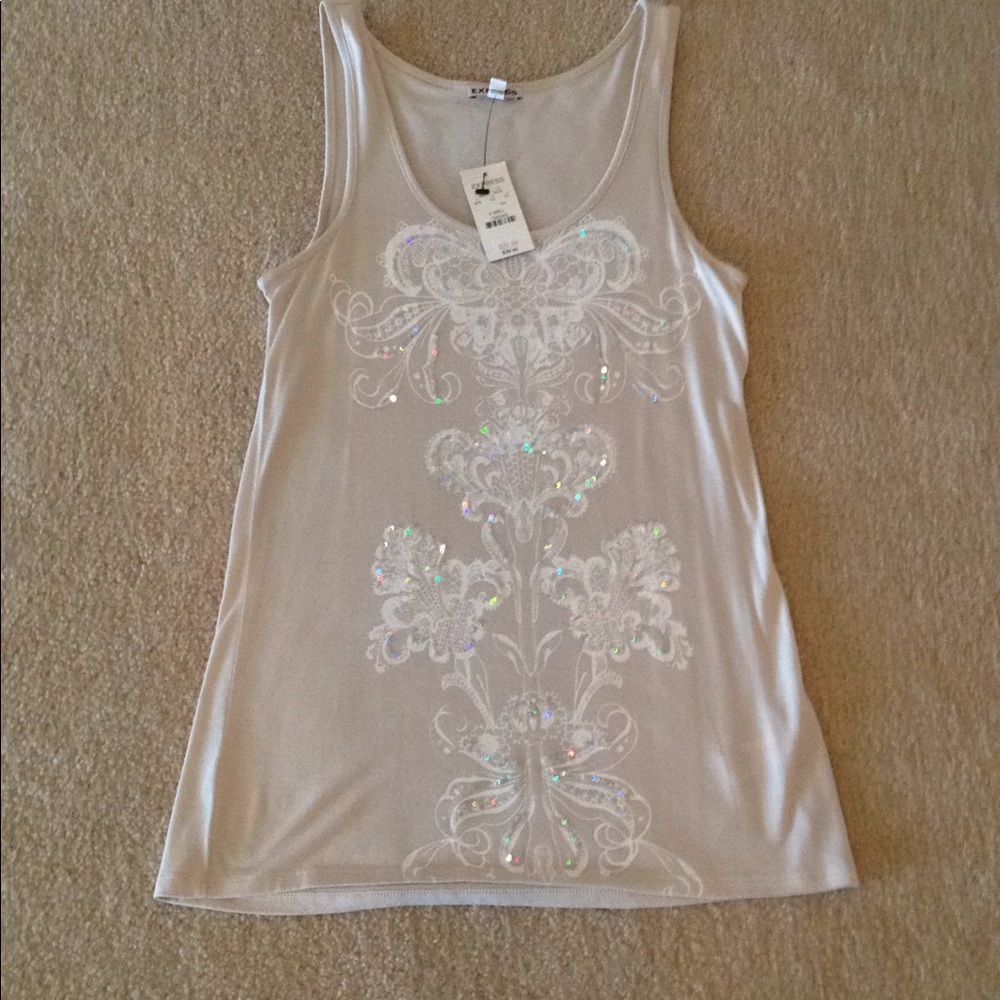 Express sequined tank top
